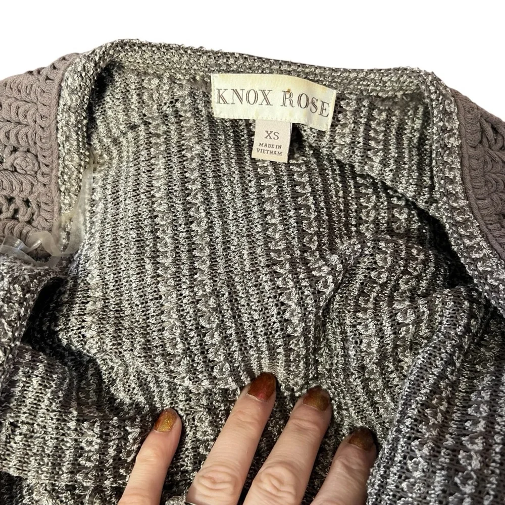 Knox Rose - Women’s Open Peplum Embroidered Cardigan Sz. XS/SM